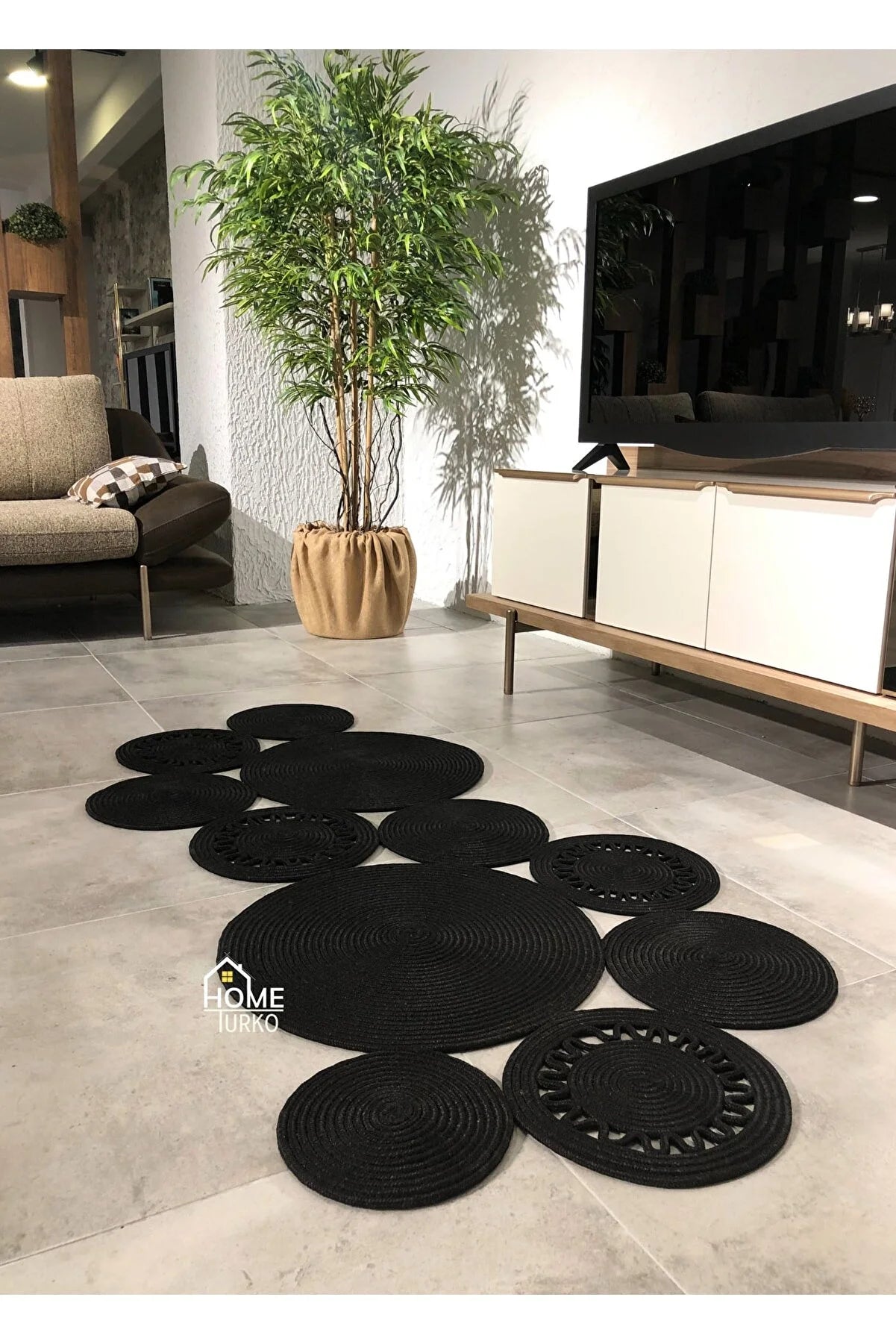 Jute Bohemian Carpet & Rug & Mat