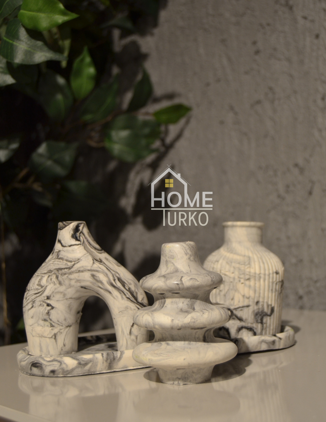 Four-Piece Bohemian Figurine and Ornament Vase Set