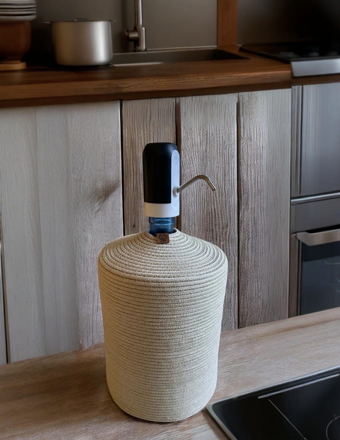 AQUA NATURE Damacanalara Stil Ve Doğallık Jüt Damacana Kılıfı