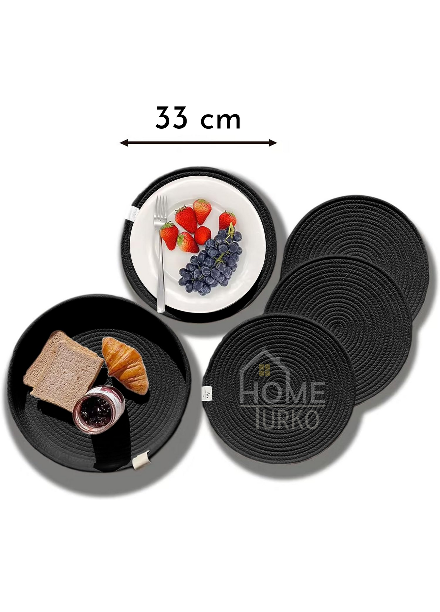 Jute Subpla Plate Mat, Basket Set