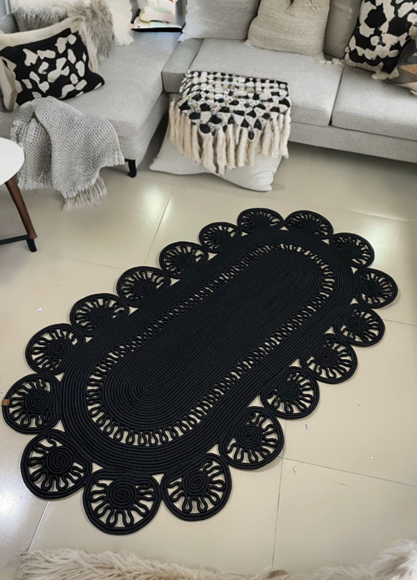 Jute Bohemian Carpet & Rug & Mat