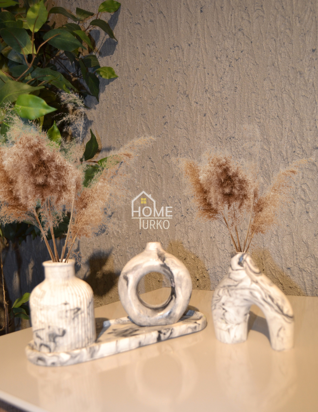 Four-Piece Bohemian Figurine and Ornament Vase Set