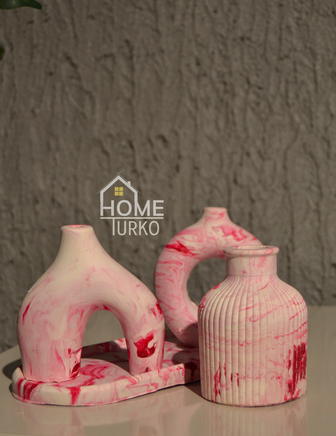 Four-Piece Bohemian Figurine and Ornament Vase Set