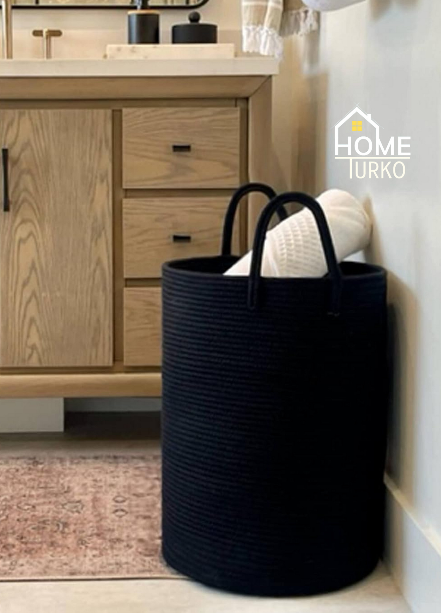 Bohem Kulplu Çamaşır Sepeti / Düzenleyici