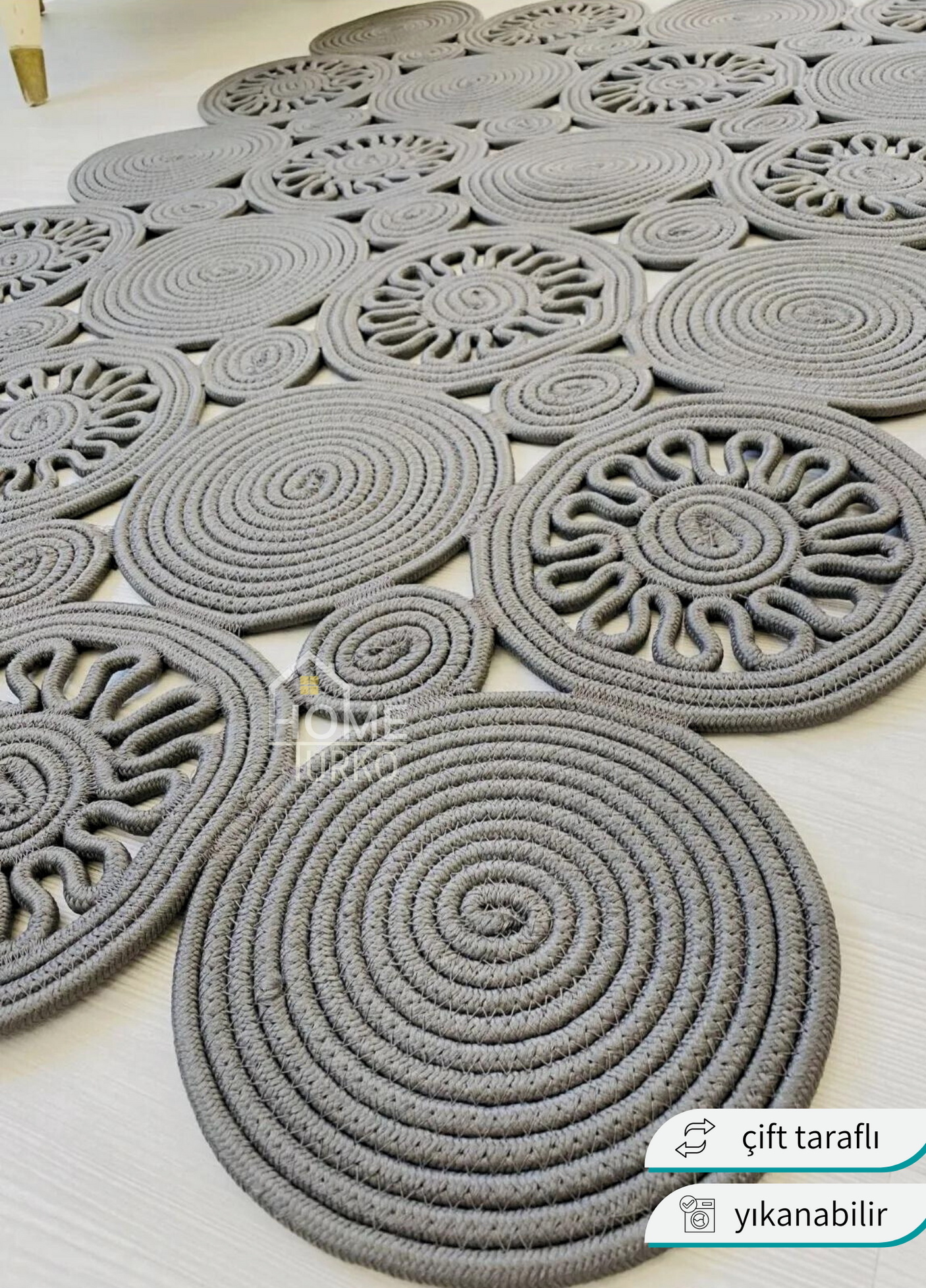 Bohemian Jute Patterned Carpet & Rug