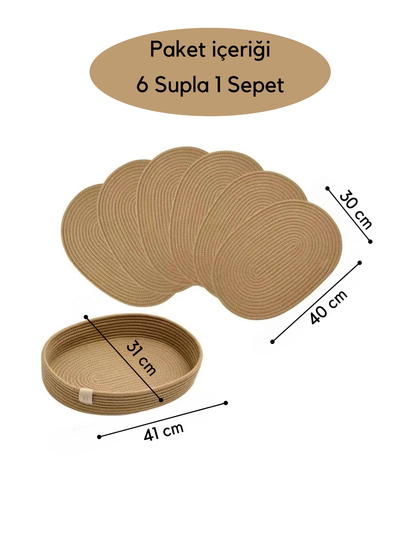 Jute Subpla Plate Coaster Set
