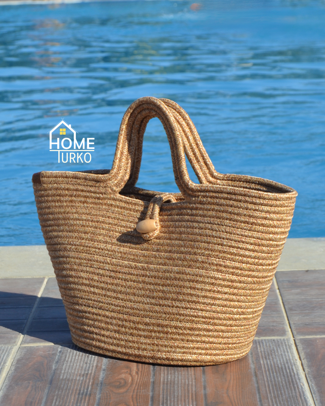 Jute Decorative Zippered Bag