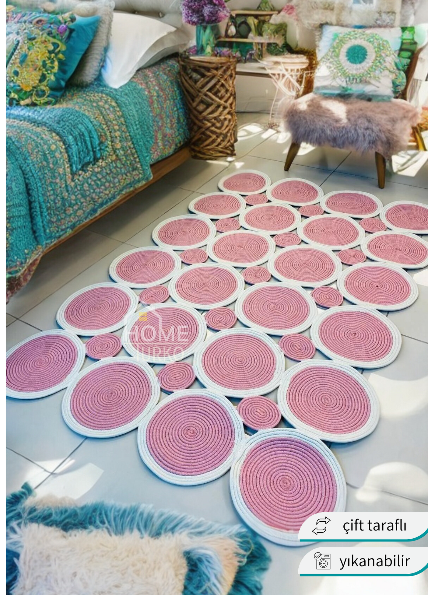 Jute Bohemian Carpet & Rug & Mat