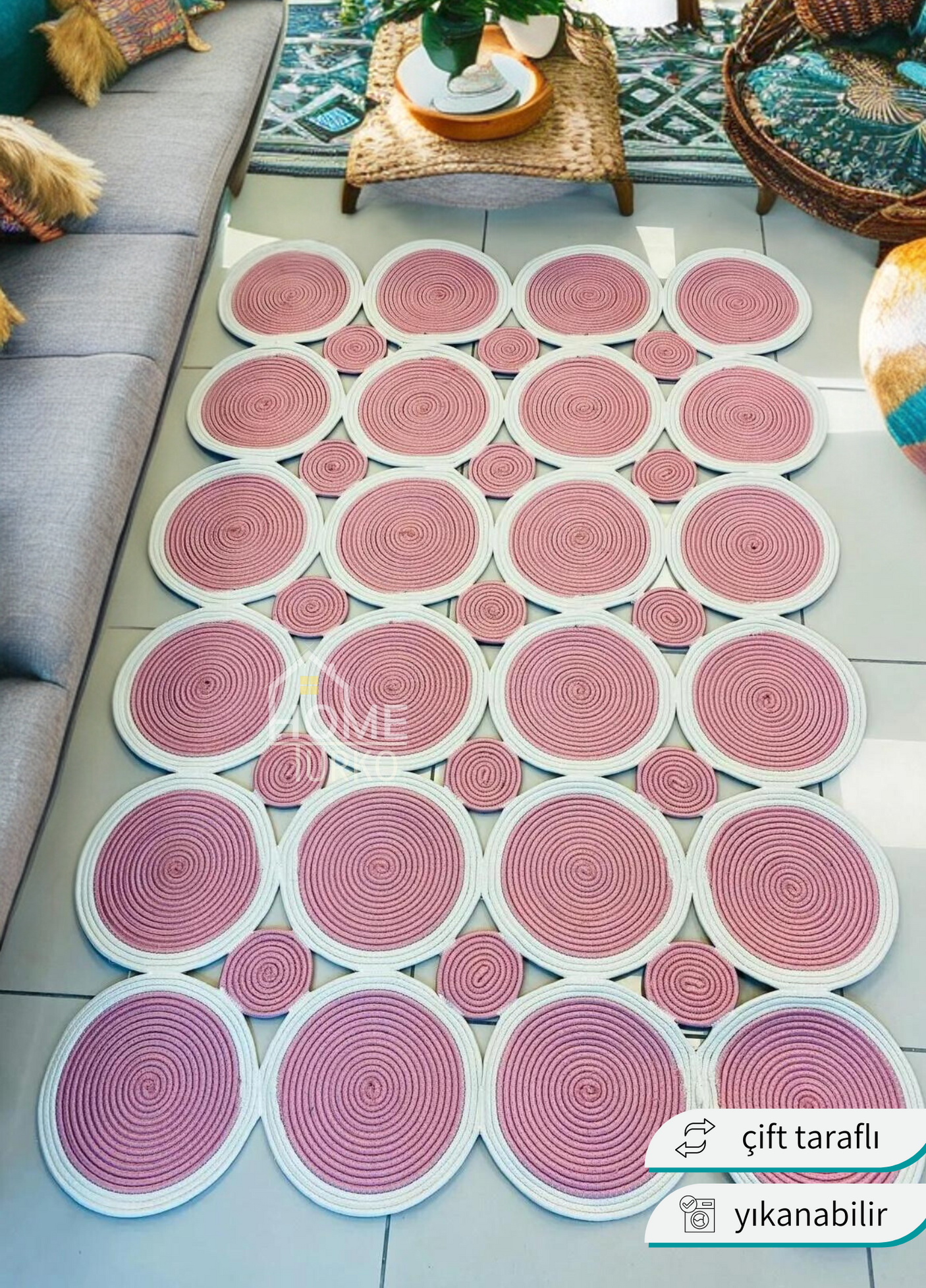 Jute Bohemian Carpet & Rug & Mat