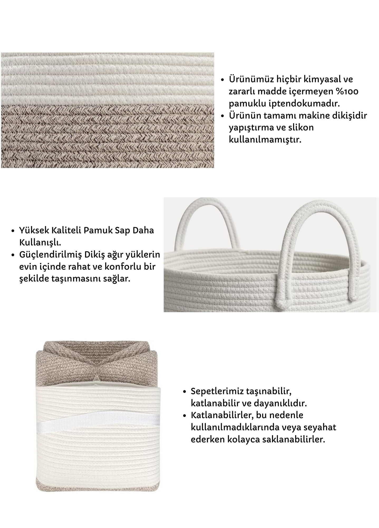 Bohem Kulplu Çamaşır Sepeti / Düzenleyici