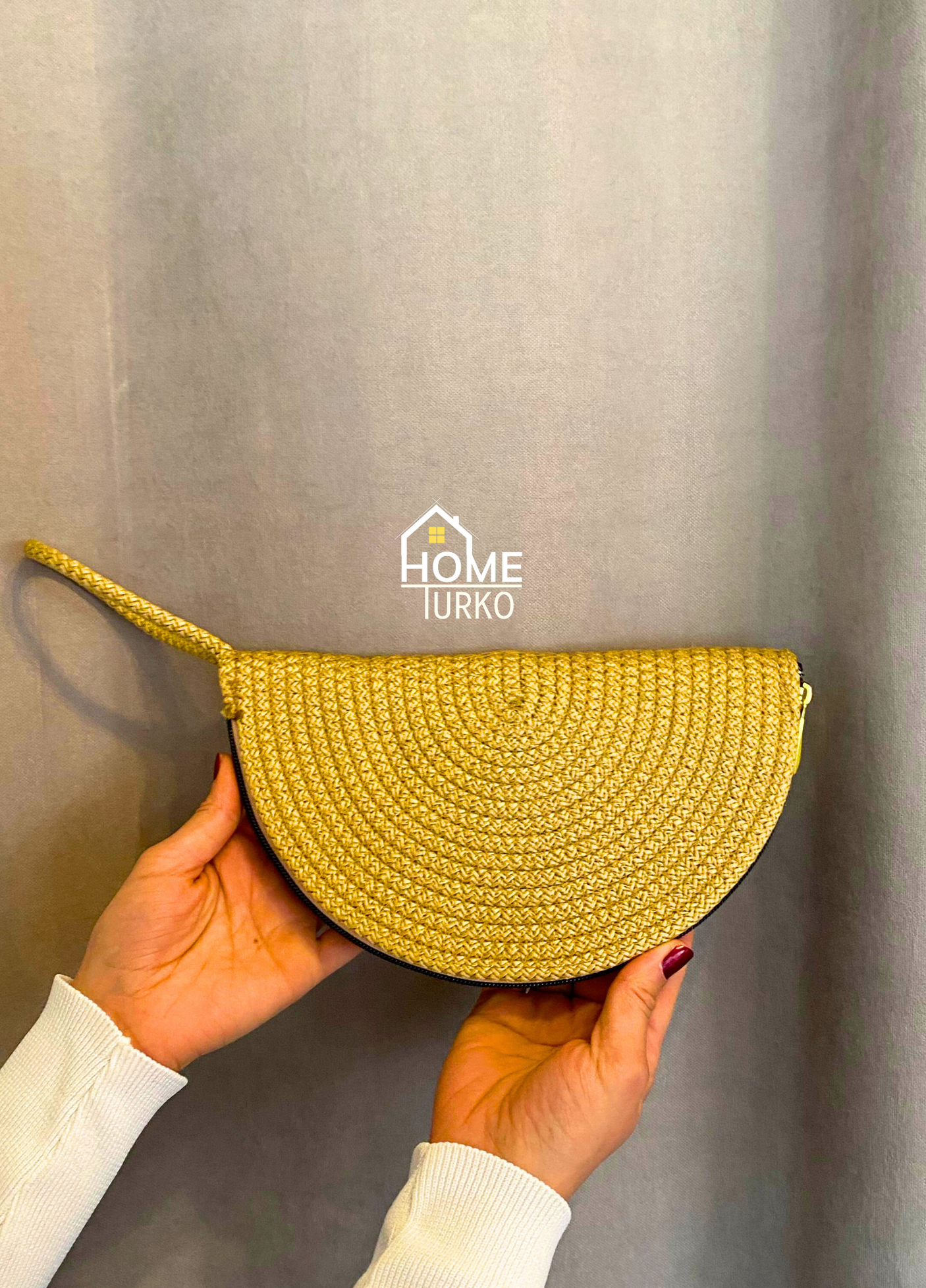 Jute Decorative Wallet with Zipper