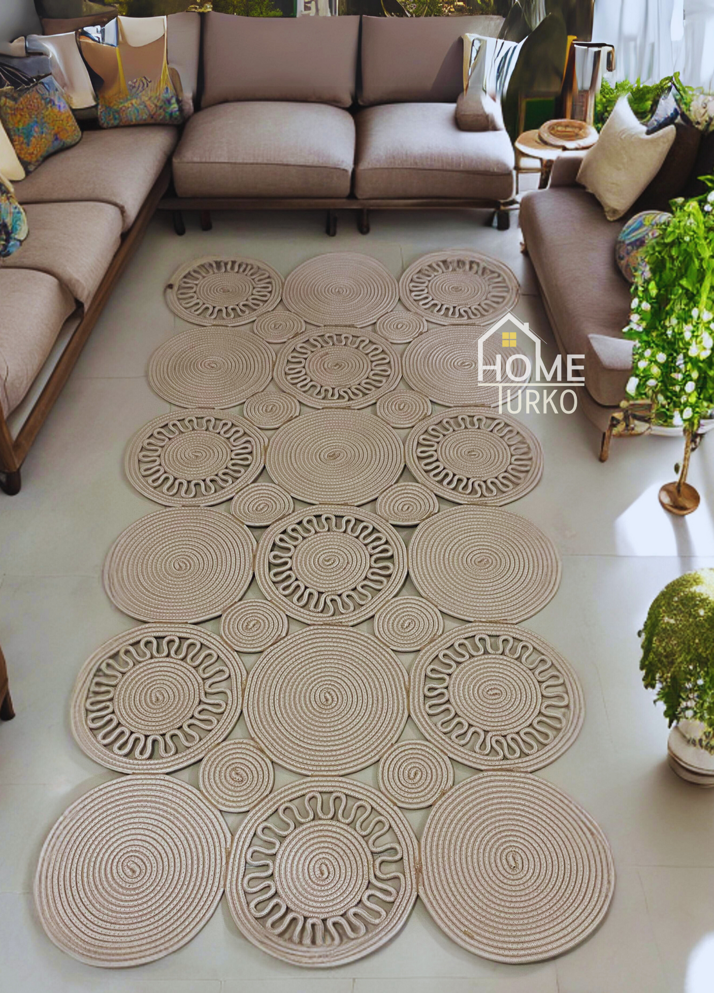 Bohemian Jute Patterned Carpet & Rug