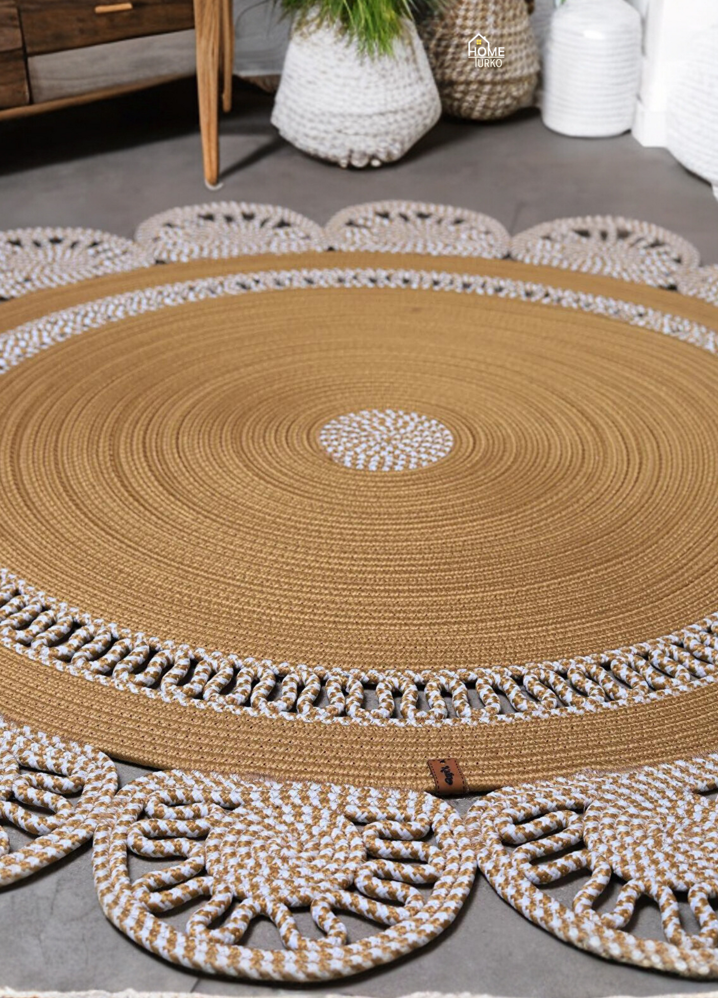 Jute Bohemian Carpet & Rug & Mat