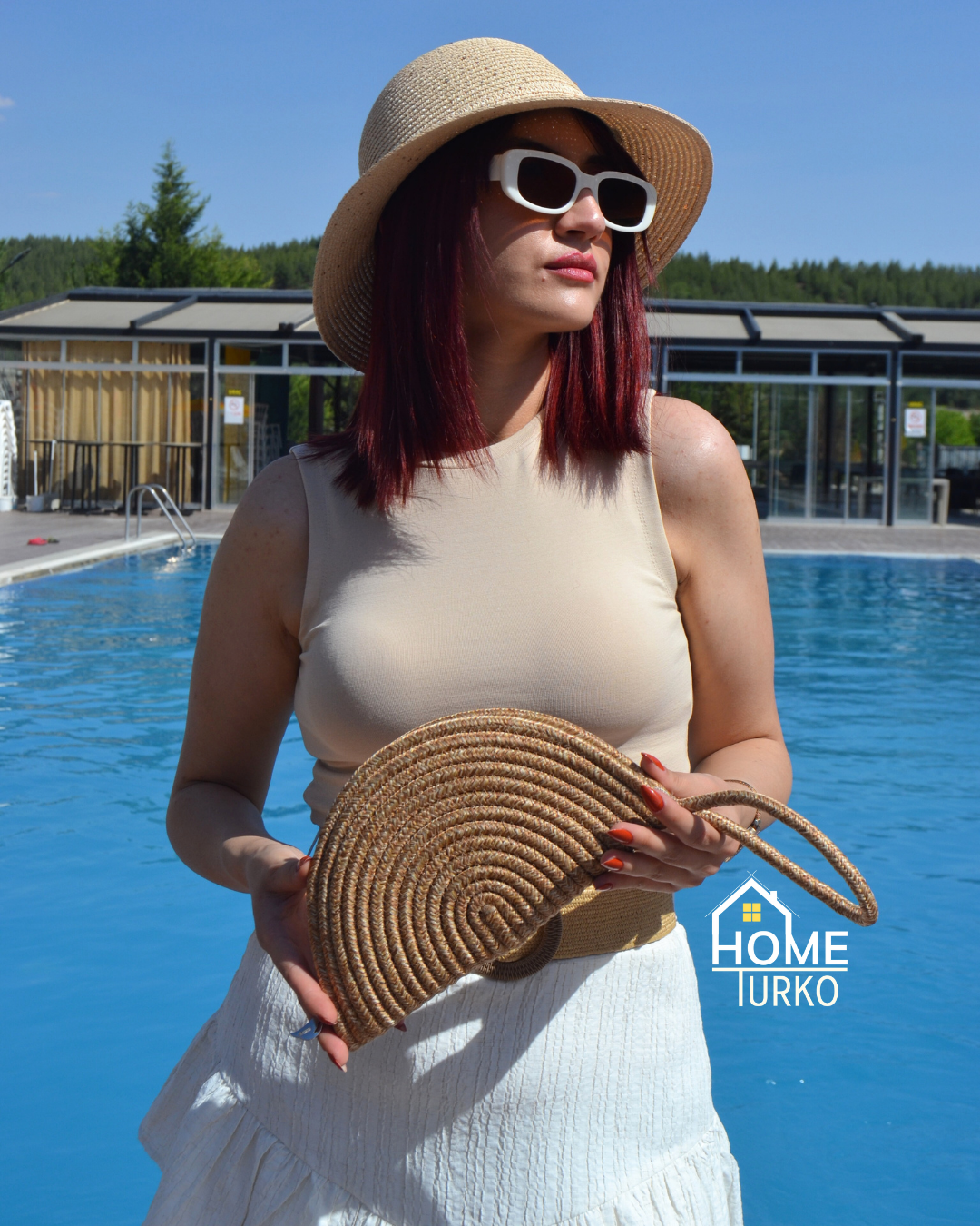 Jute Decorative Zippered Wallet