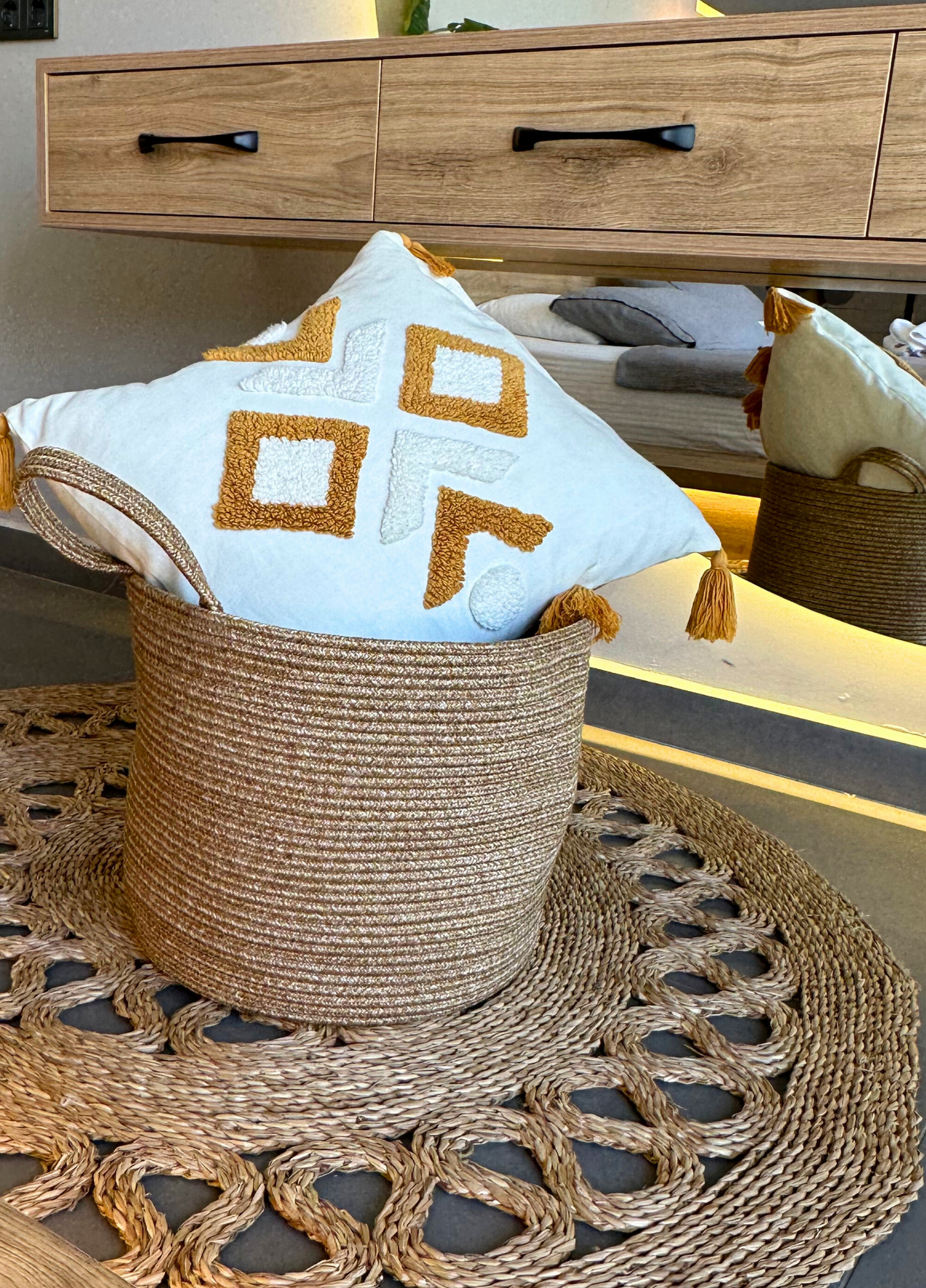 Bohem Çamaşır Sepeti Düzenleyici