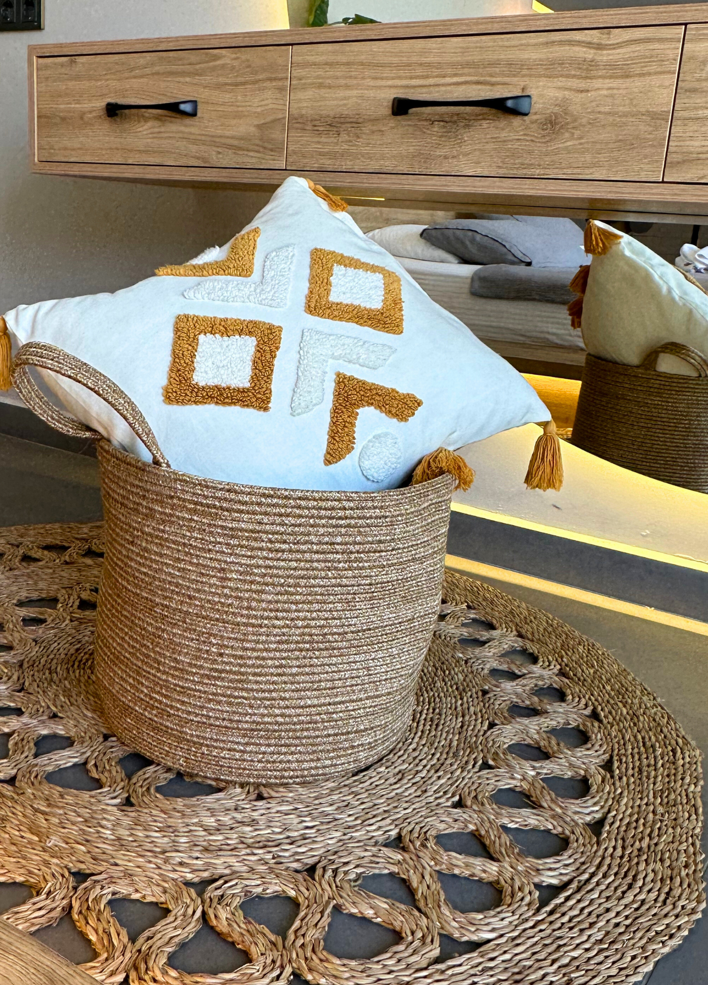 Bohem Çamaşır Sepeti Düzenleyici