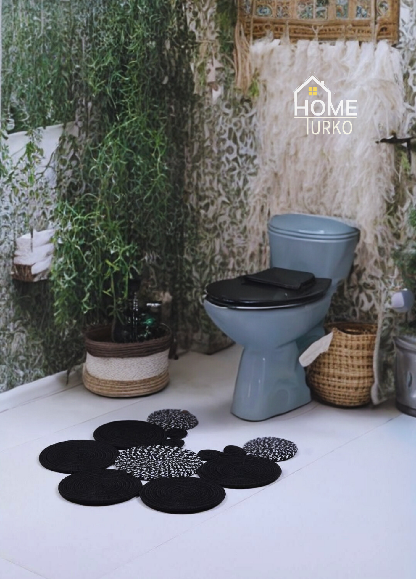 Jute Bohemian Toilet Seat Mat