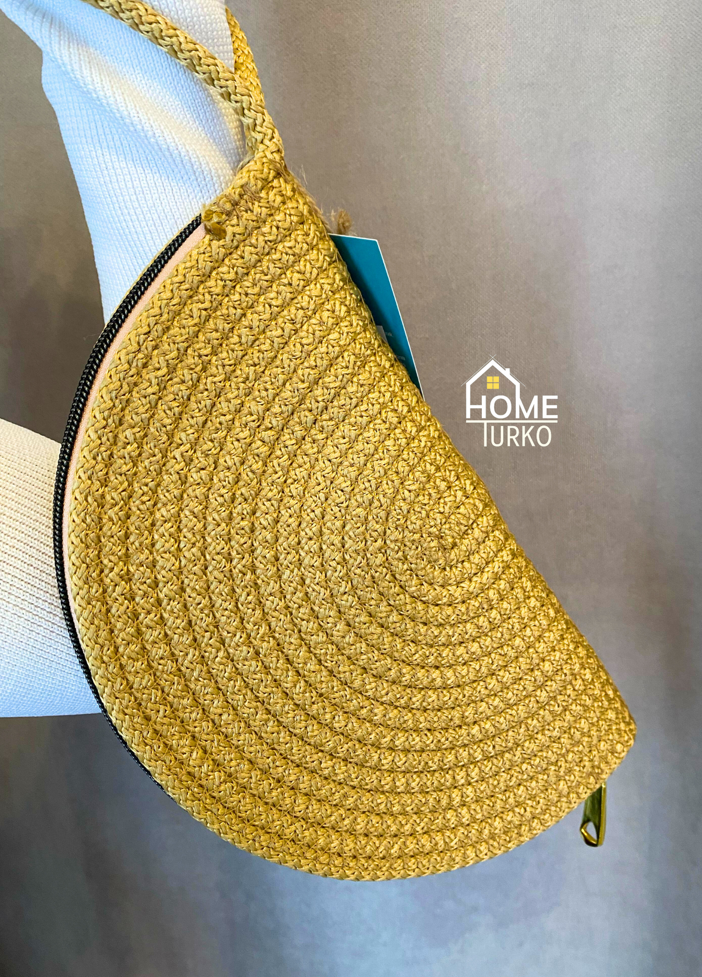 Jute Decorative Wallet with Zipper