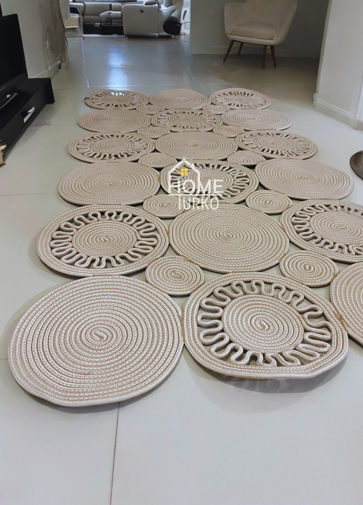 Bohemian Jute Patterned Carpet & Rug