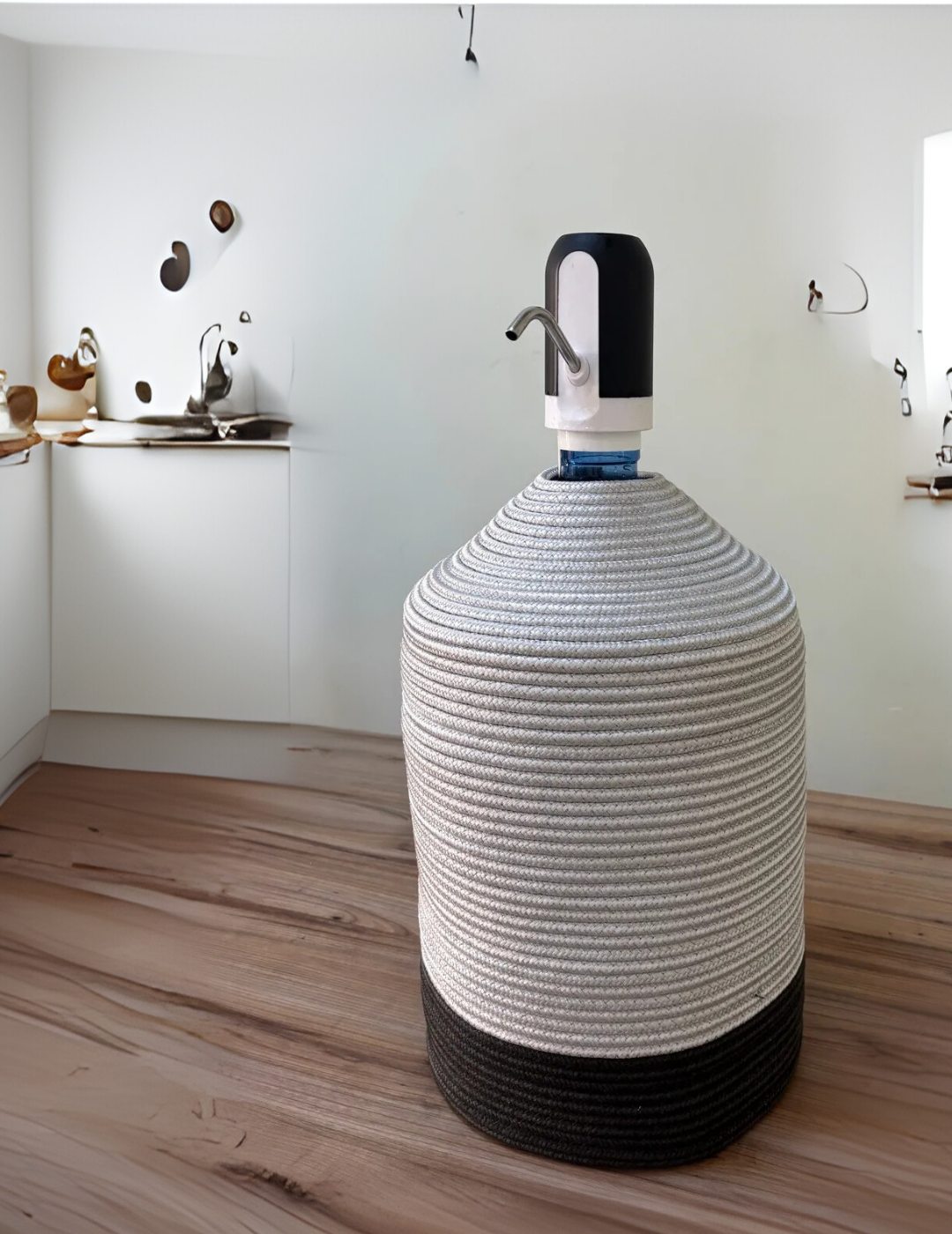 AQUA NATURE Damacanalara Stil Ve Doğallık Jüt Damacana Kılıfı