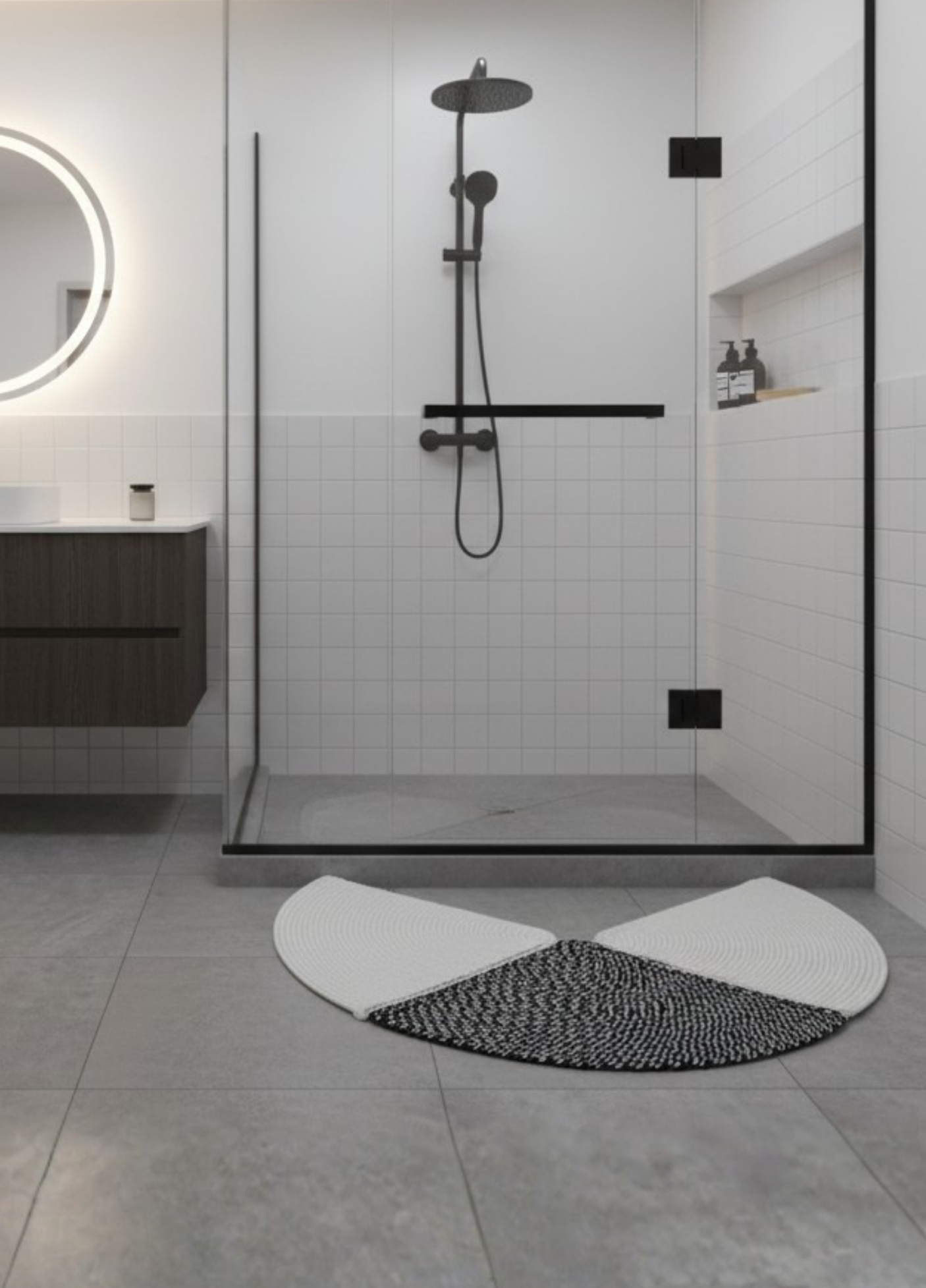 Nordic Weave Bathroom Mat Shower Cabin Doormat