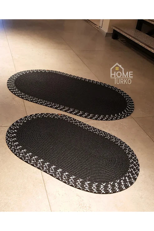 2-Piece Oval Bathroom Mat Set