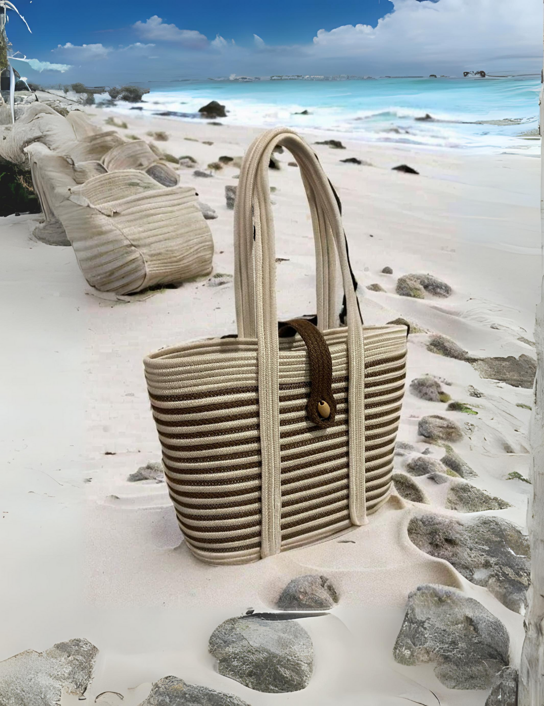 Jute Shoulder Bag Women's Beach Bag