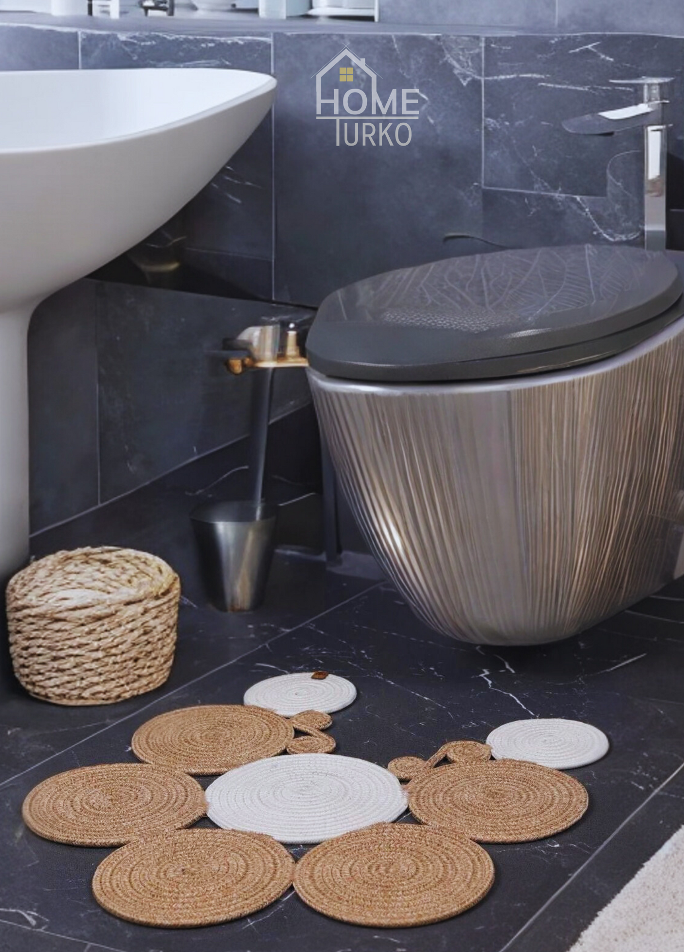 Jute Bohemian Toilet Seat Mat