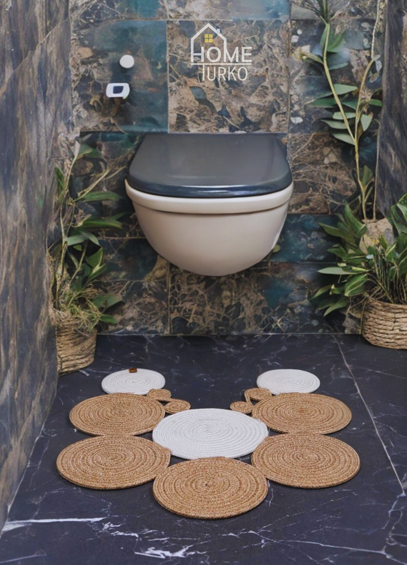Jute Bohemian Toilet Seat Mat