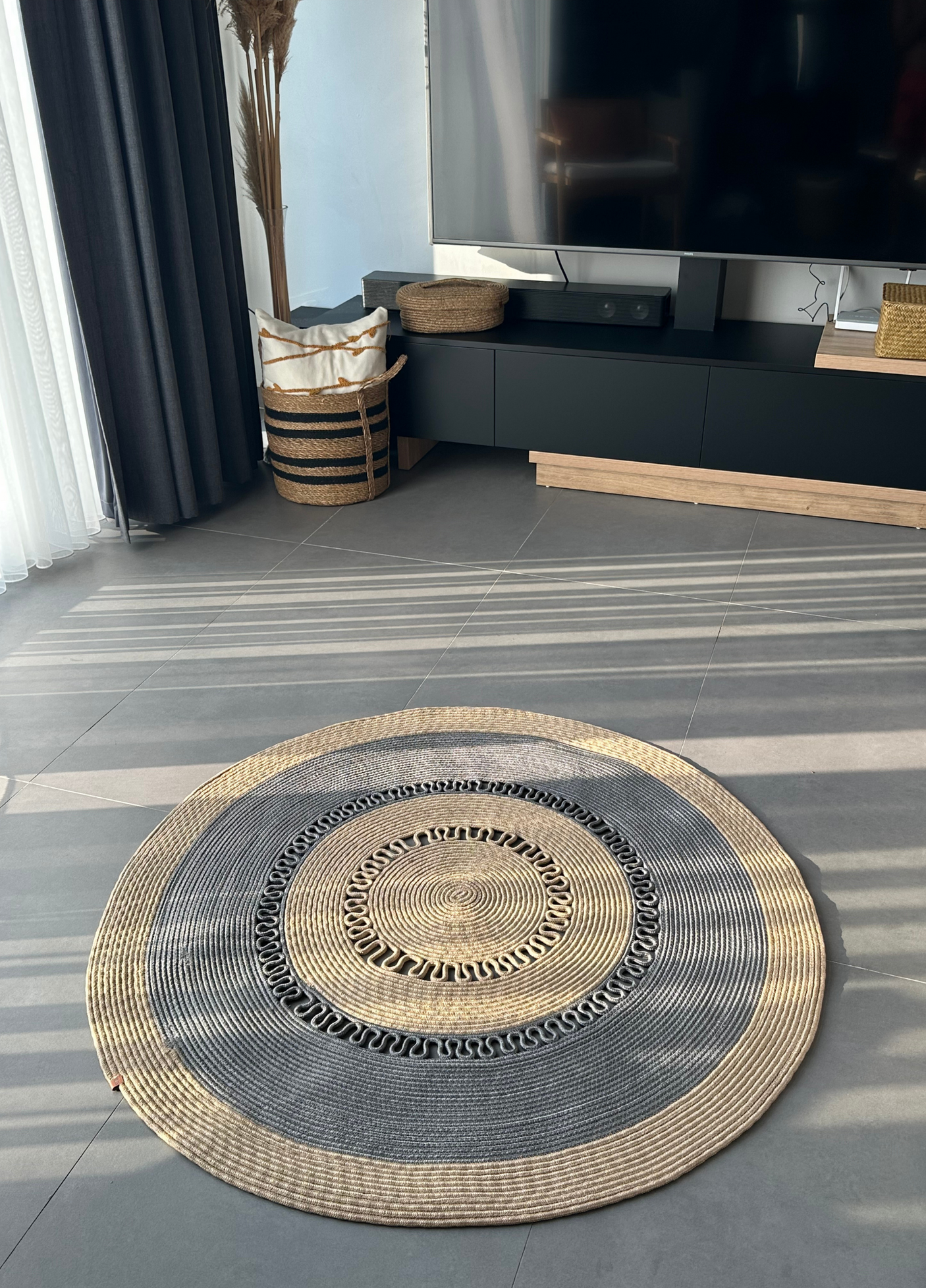 Jute Bohemian Carpet & Rug & Mat