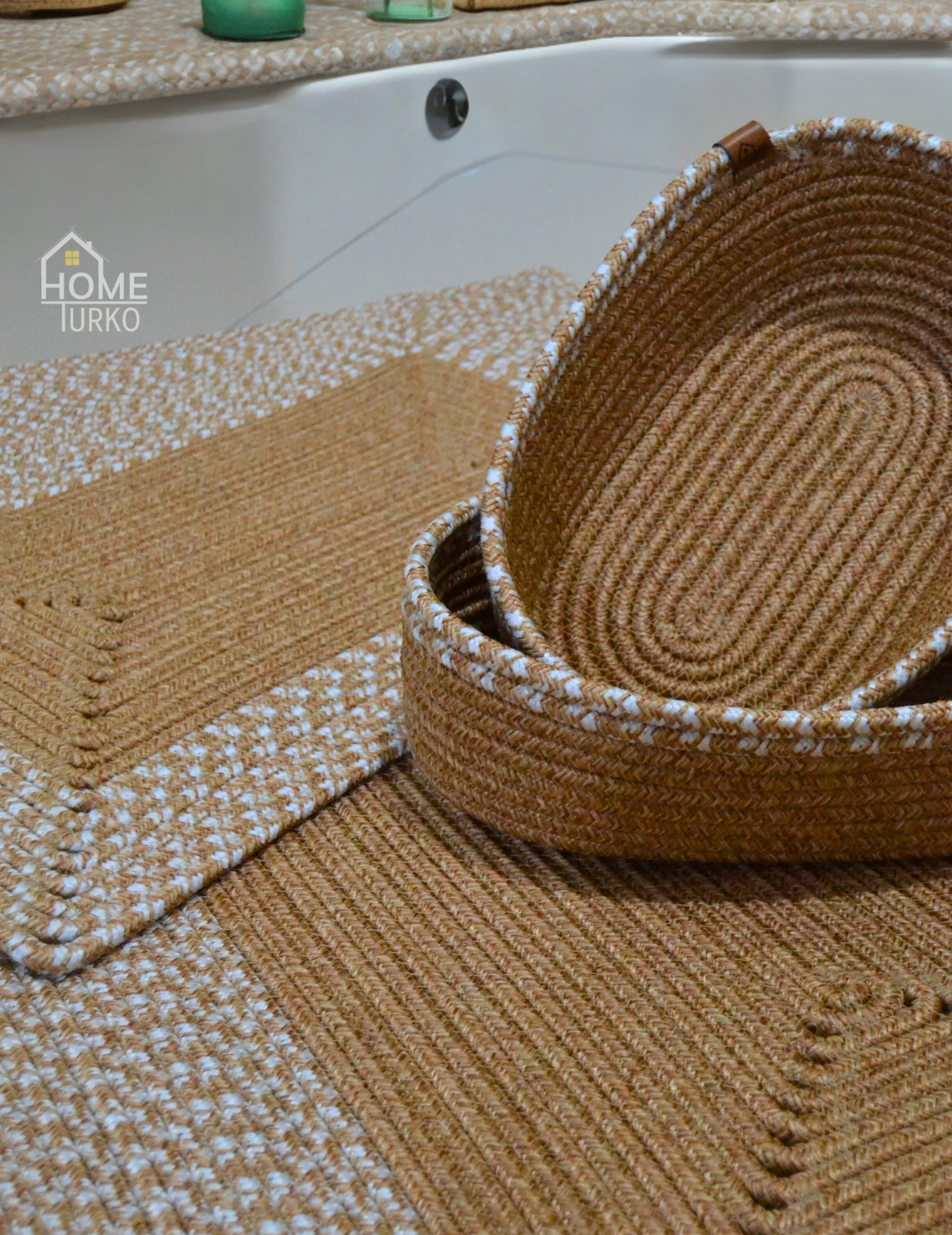 Boho Square Bathroom Mat Set