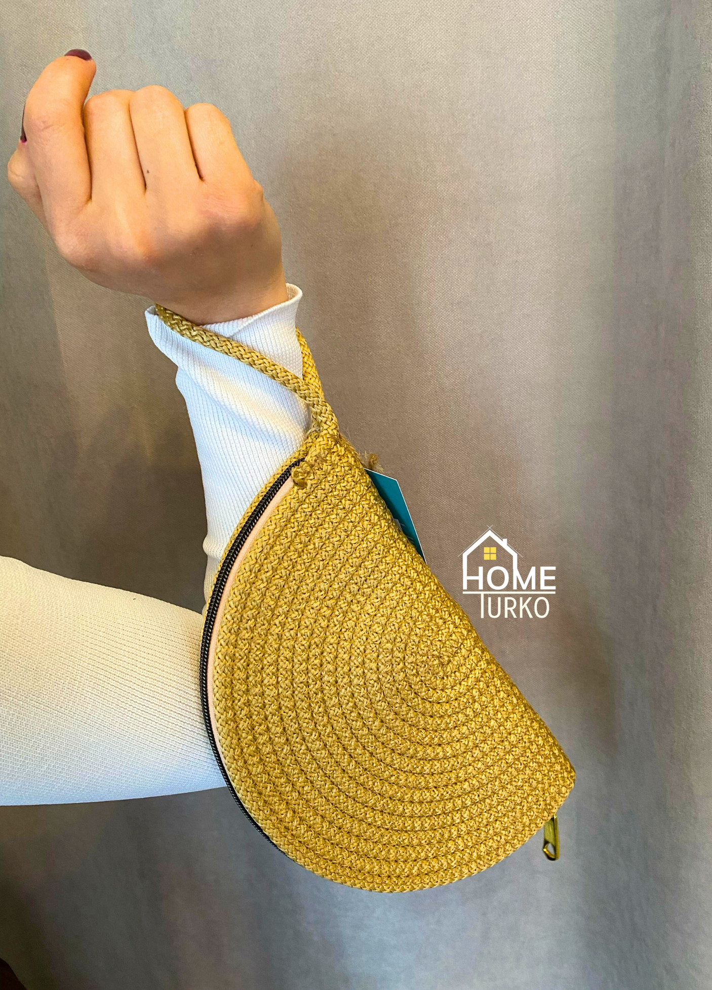 Jute Decorative Wallet with Zipper