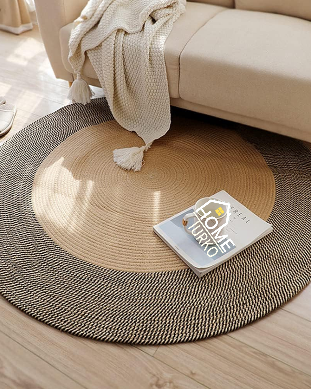 Jute Bohemian Carpet & Rug & Mat