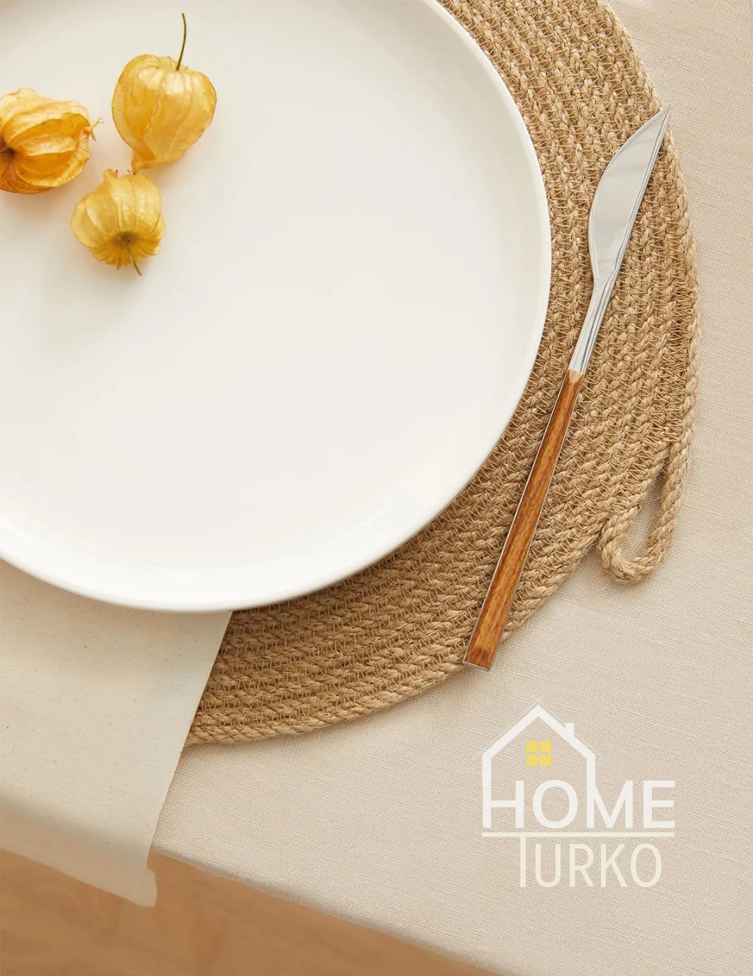 2'li Doğal Jüt Supla / Tabak Altlığı