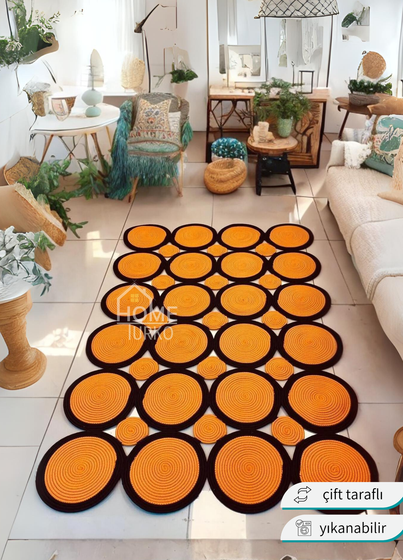 Jute Bohemian Carpet & Rug & Mat