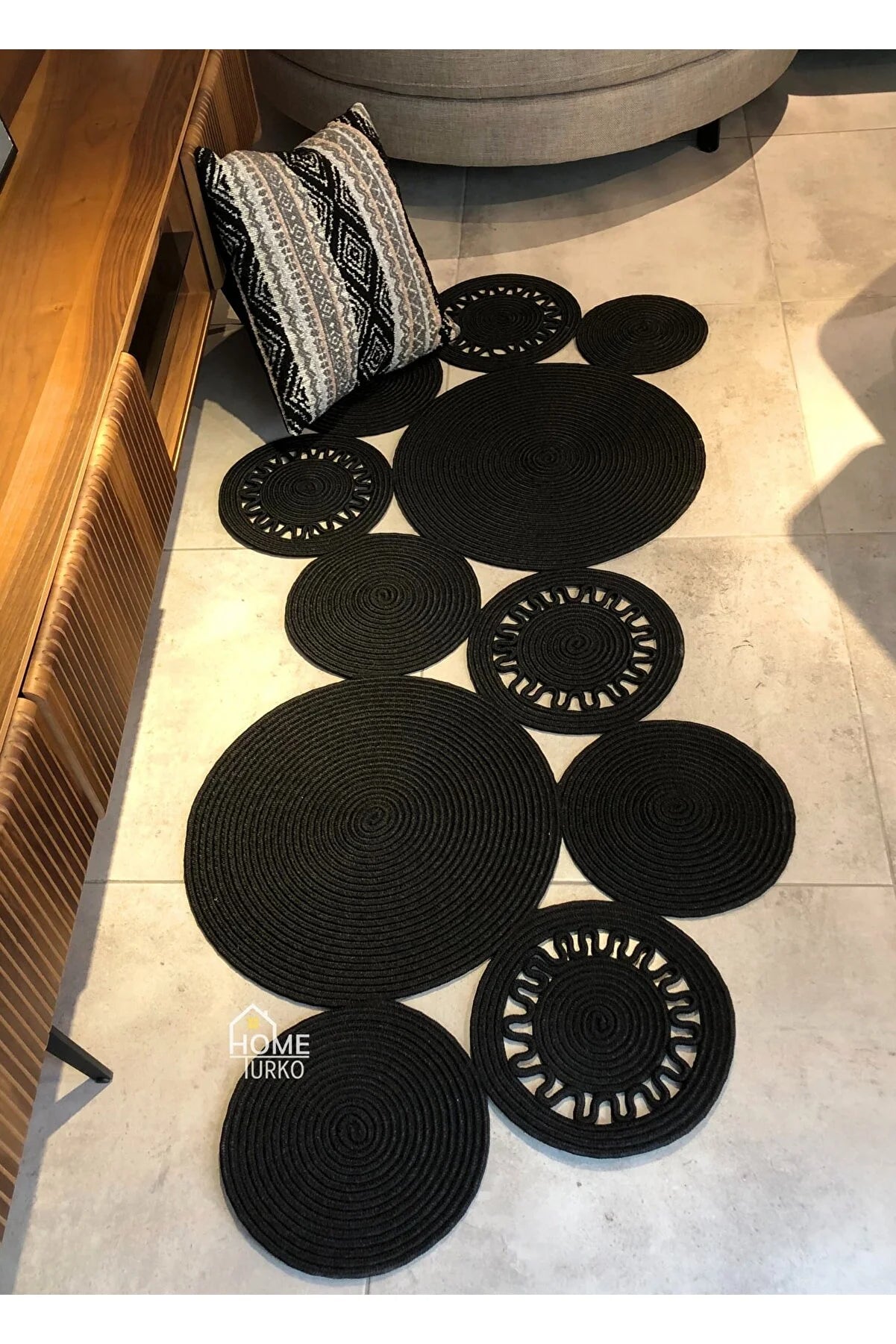 Jute Bohemian Carpet & Rug & Mat