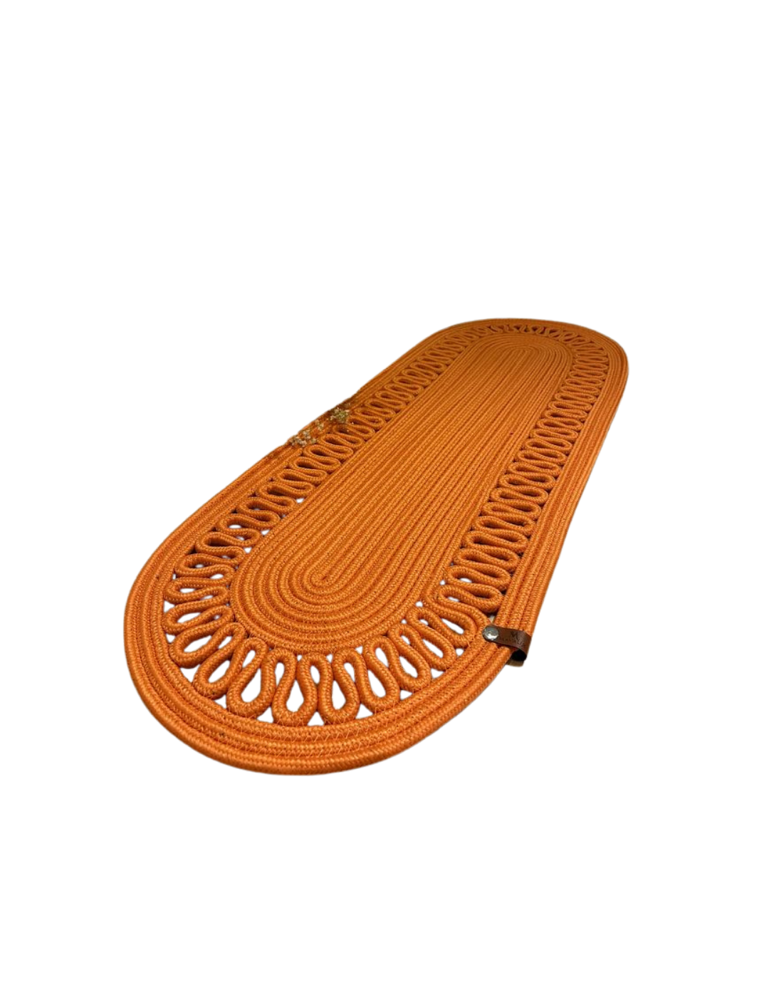 El Örgüsü Jüt Runner Oval Şerit Desenli Masa Sehpa Unite Üstü Dekoratif Örtü (30 X 70 CM)