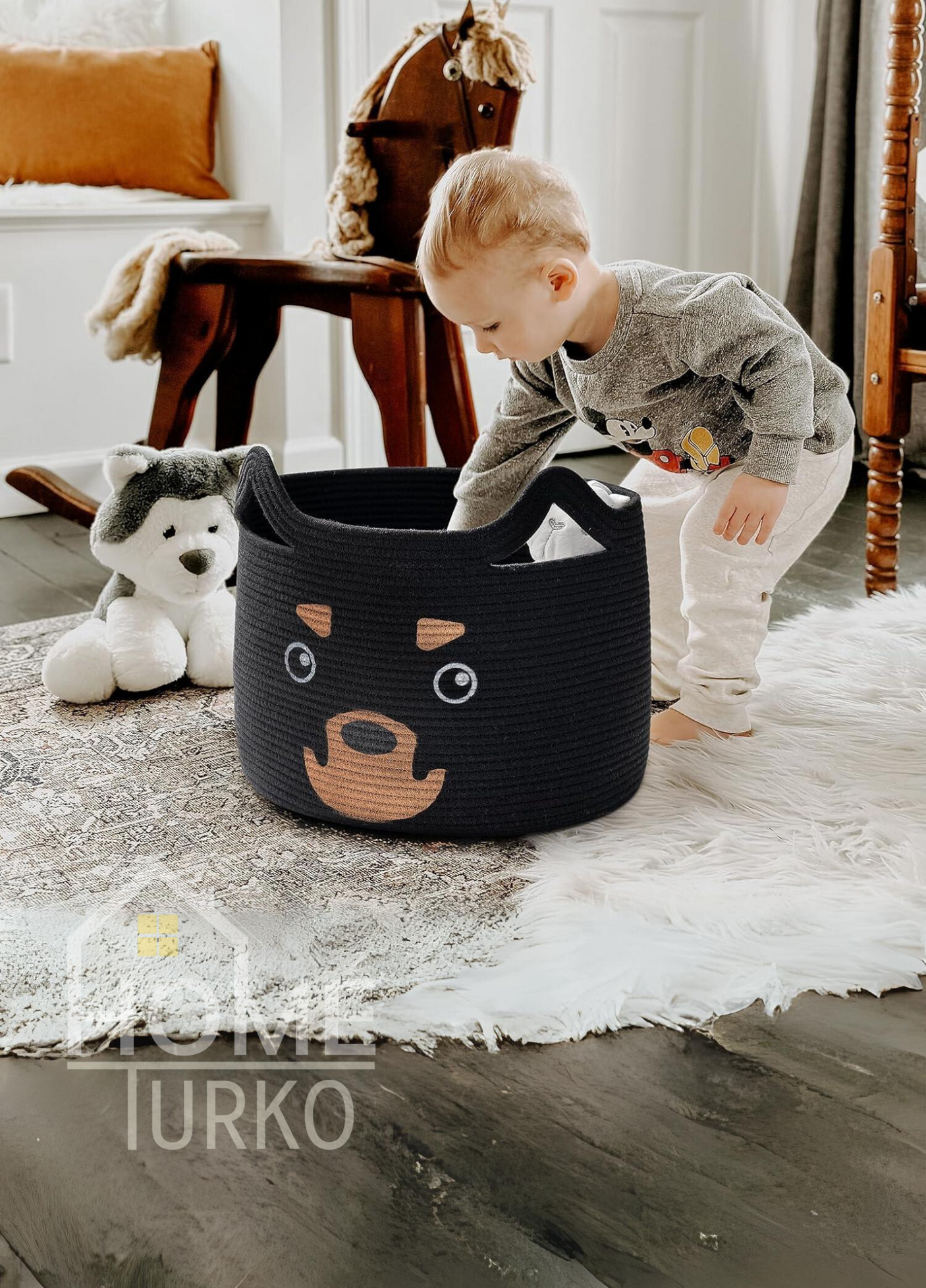 Bohemian Children's Room Toy Basket