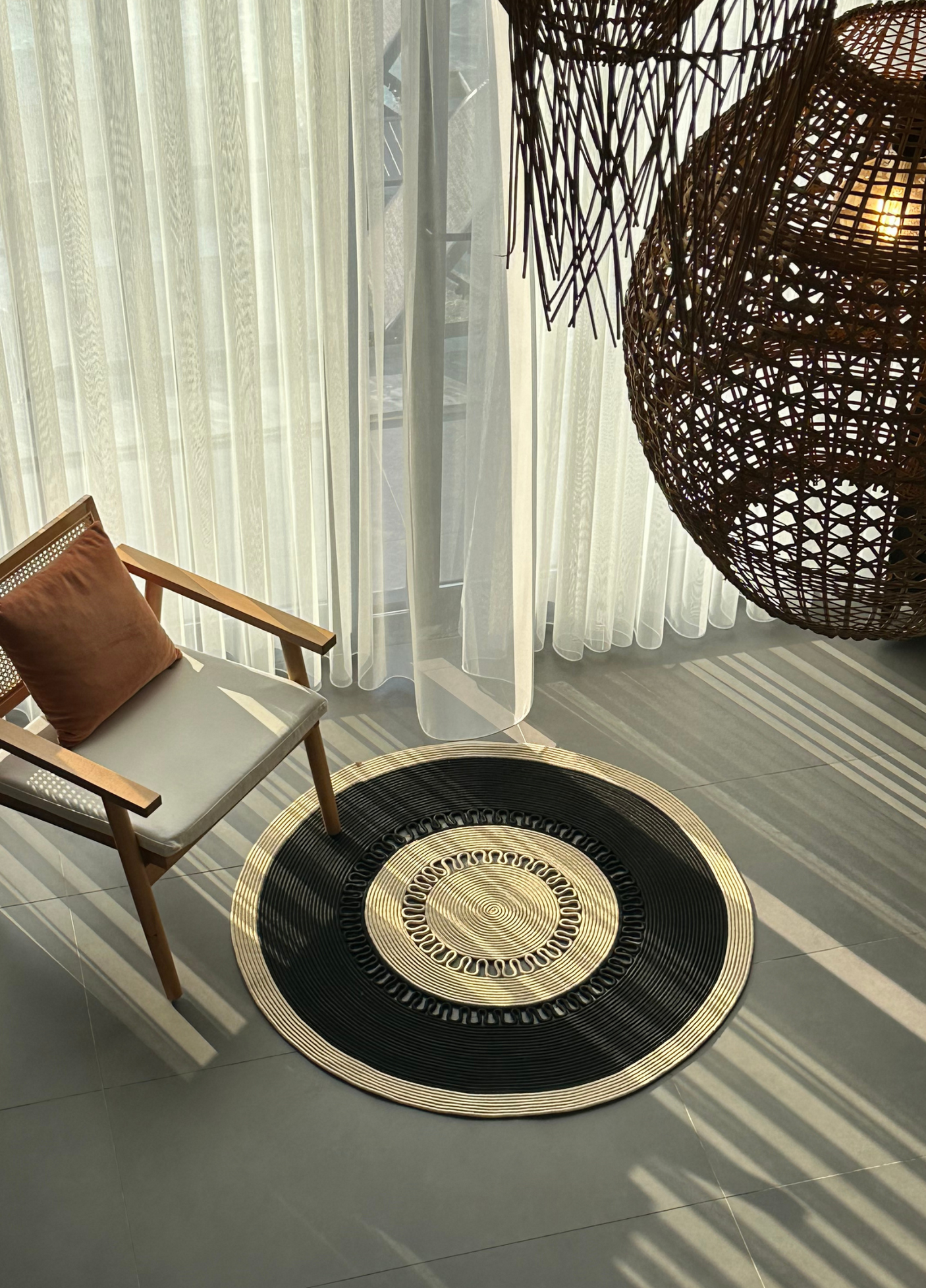 Jute Bohemian Carpet & Rug & Mat