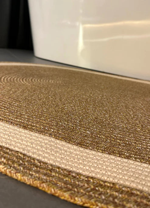 4-Piece Bohemian Bathroom Mat Set with Basket