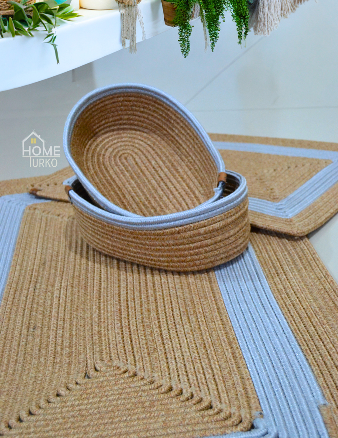 Boho Square Bathroom Mat Set