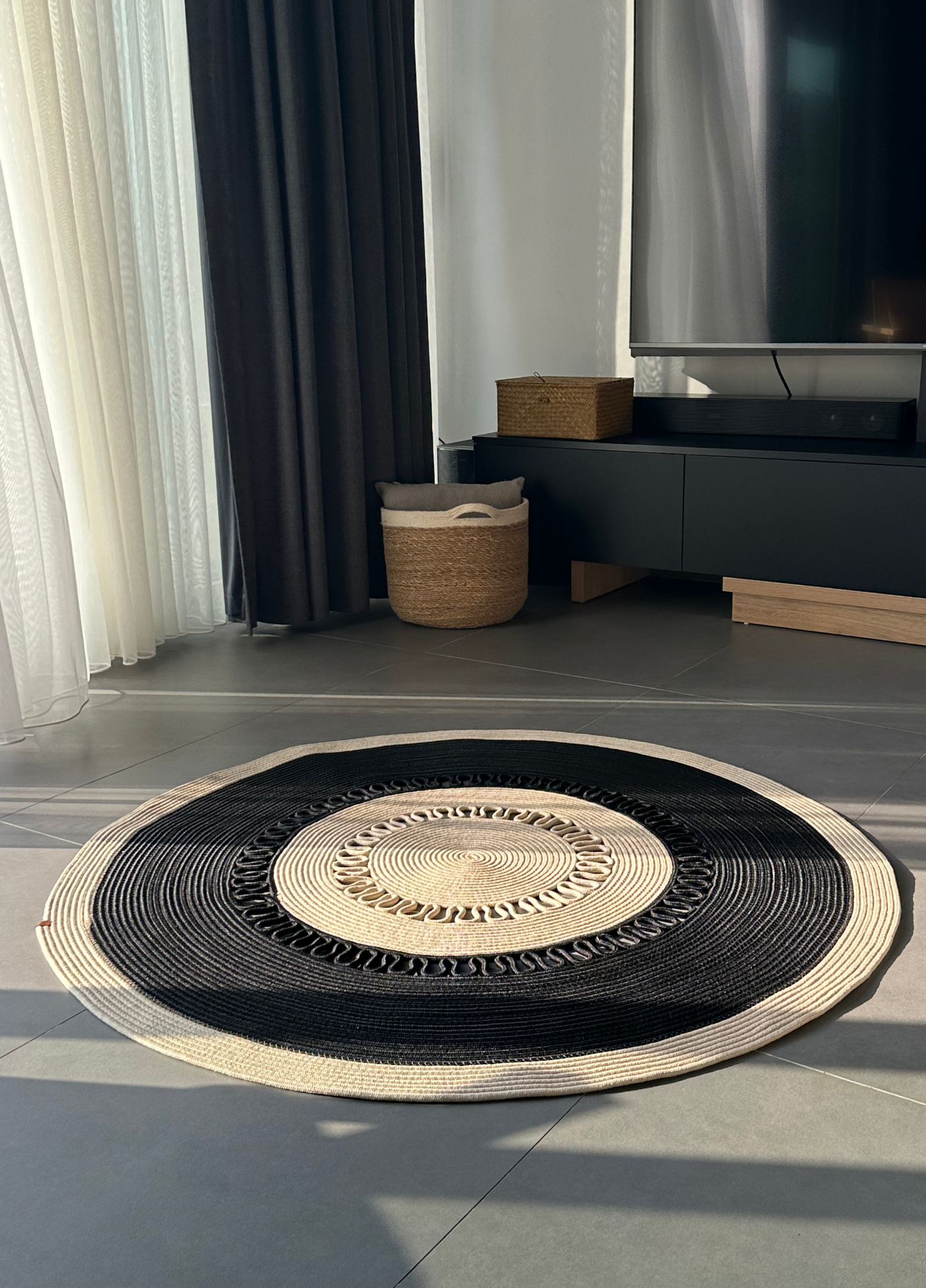 Jute Bohemian Carpet & Rug & Mat