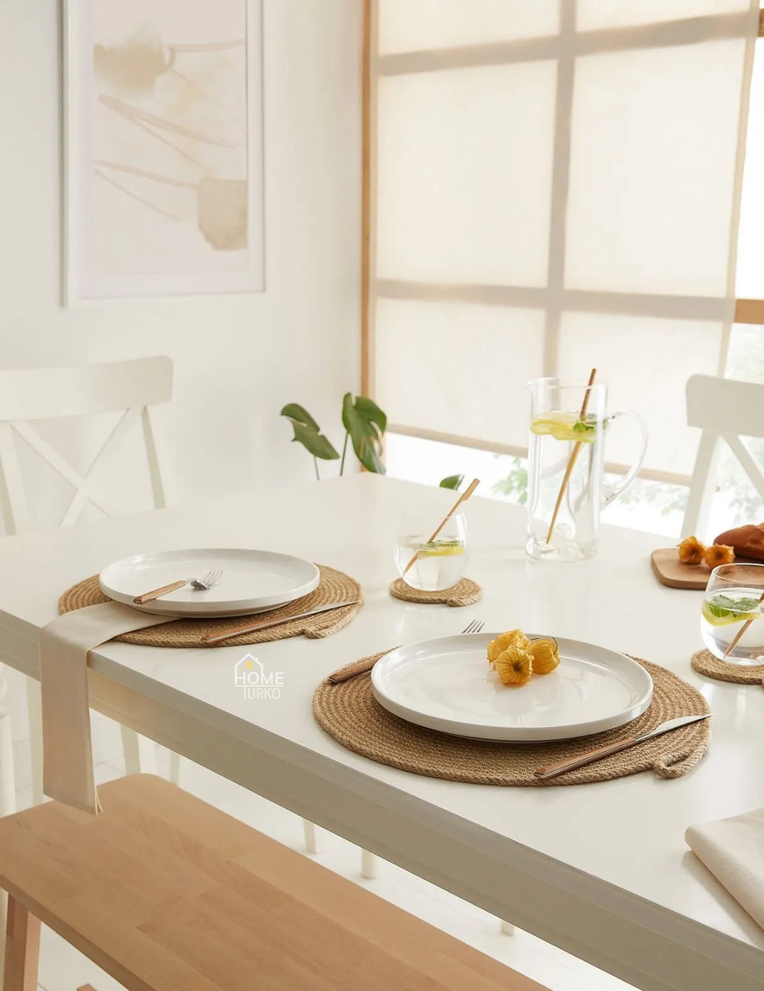 2'li Doğal Jüt Supla / Tabak Altlığı