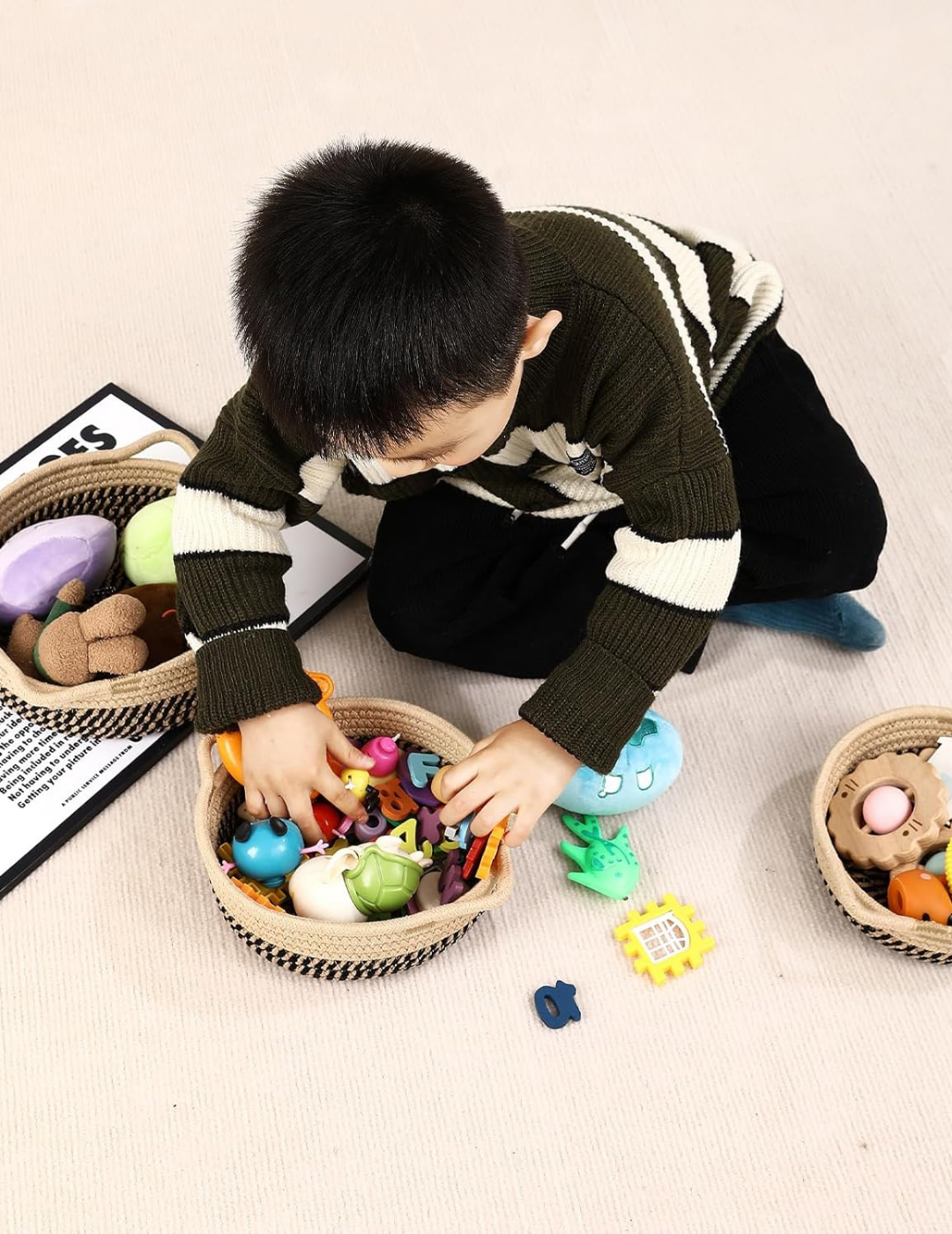 5-Piece Bohemian Organizer Basket Set