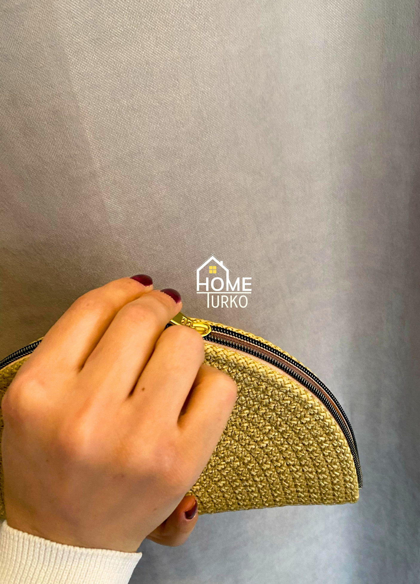 Jute Decorative Wallet with Zipper