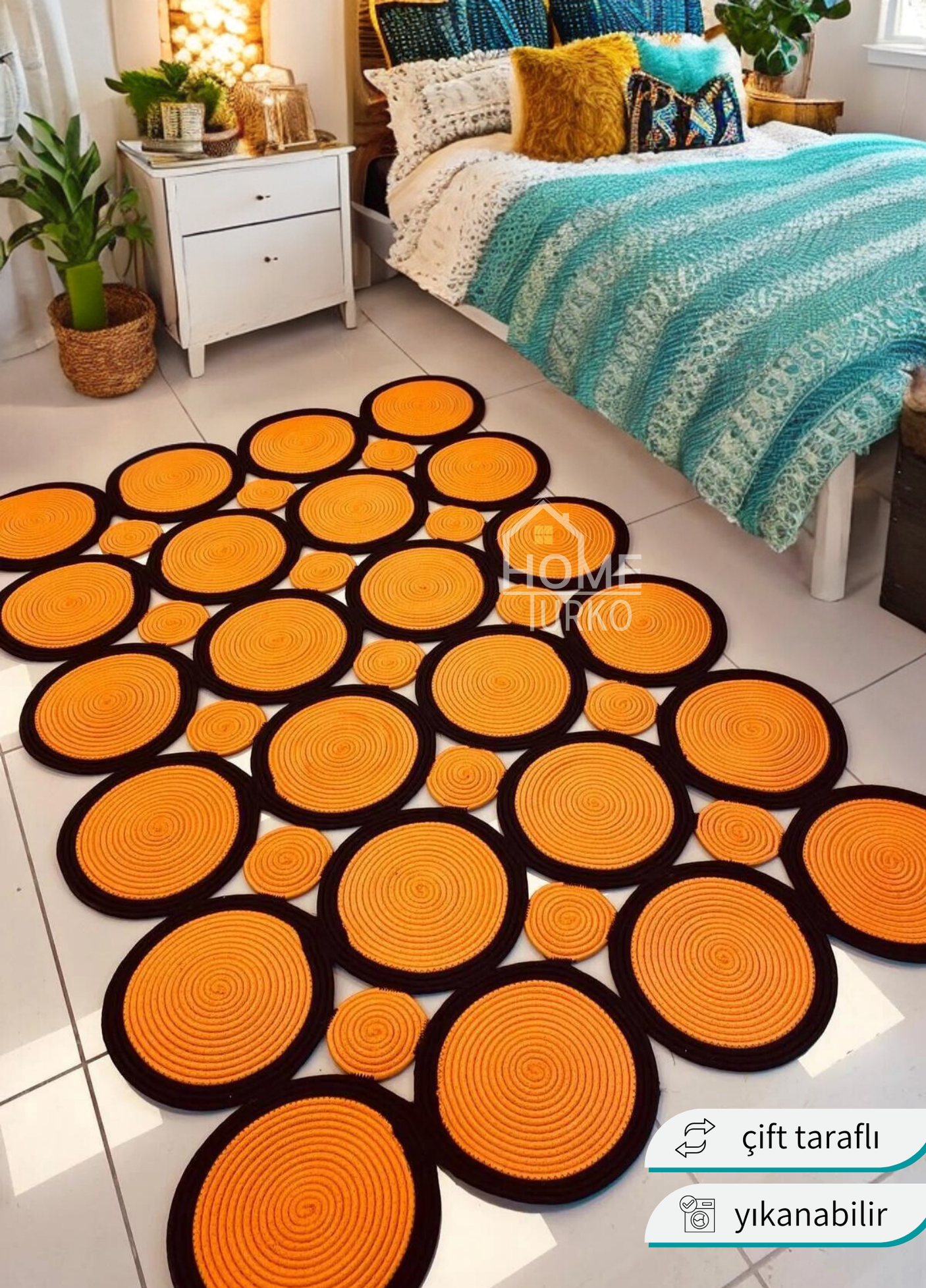 Jute Bohemian Carpet & Rug & Mat