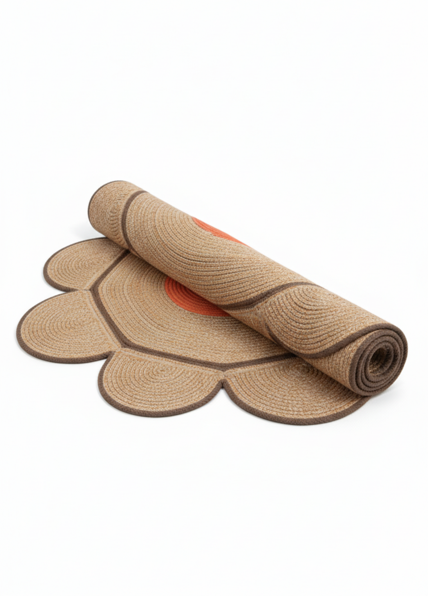 Bloom Children's Room Flower-Shaped Jute Rug Natural Straw Decorative Carpet