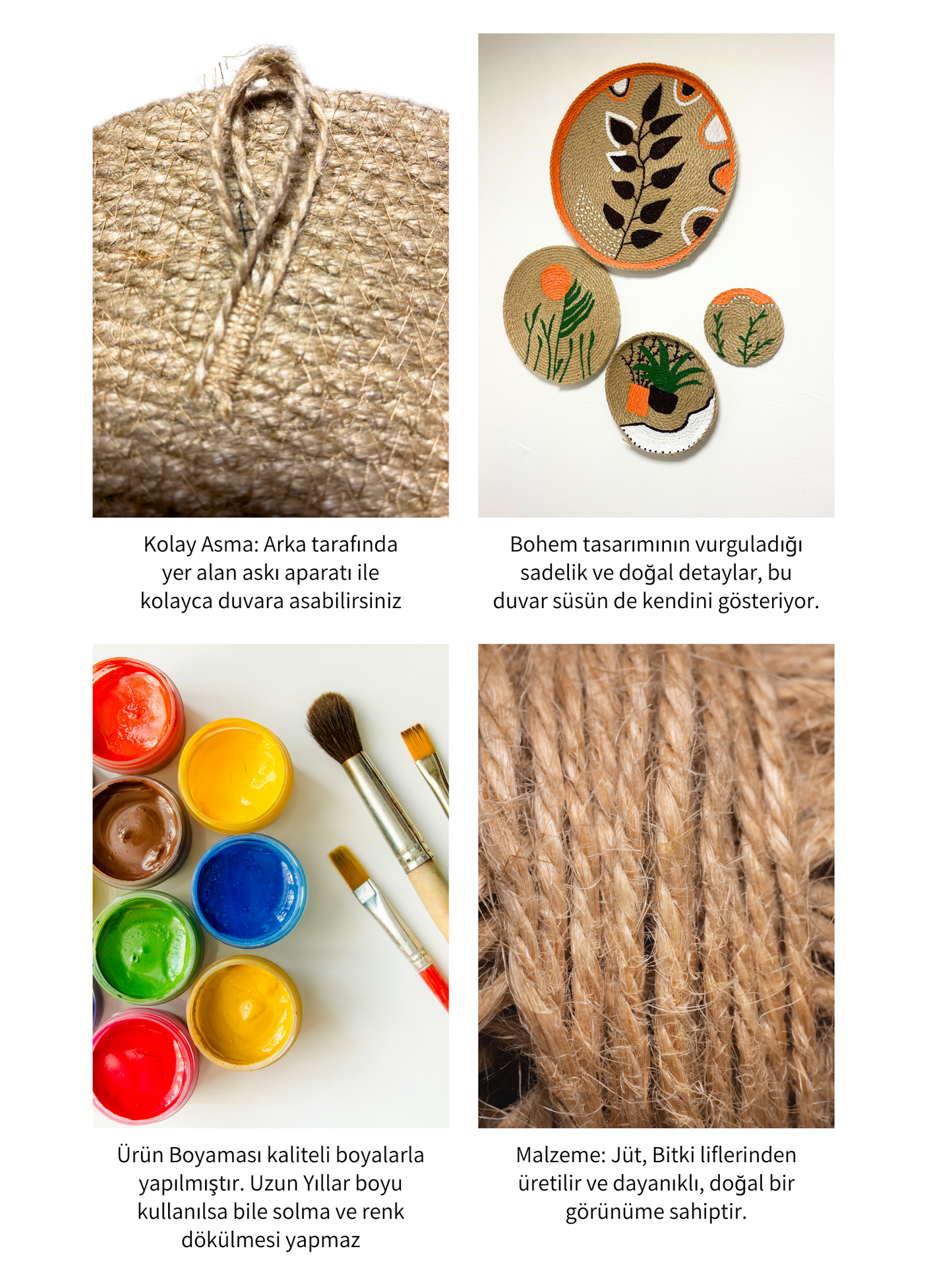 Dörtlü Bohem Duvar Süsü