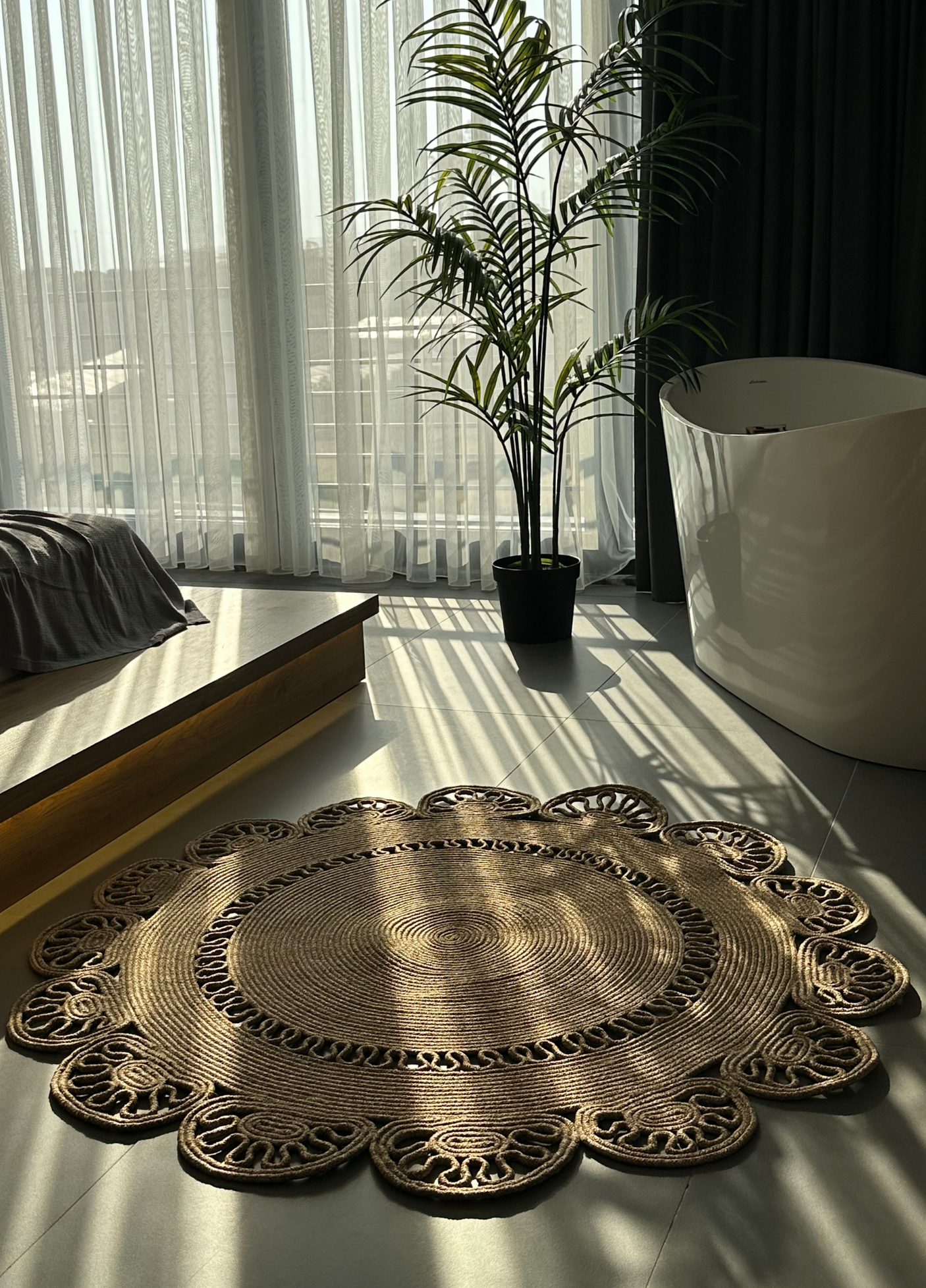 Jute Bohemian Carpet & Rug & Mat