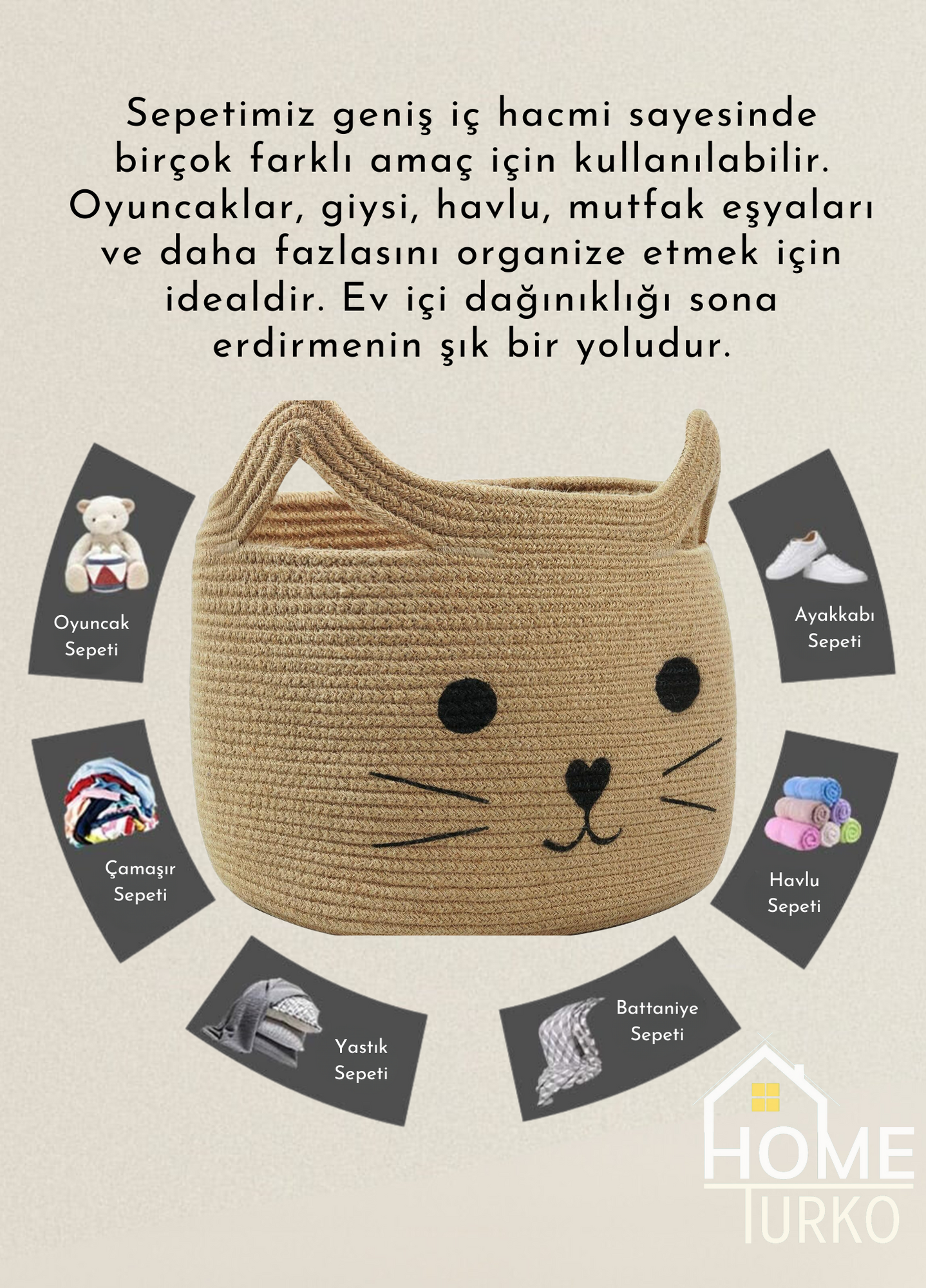 Bohem Çocuk Odası Oyuncak Sepeti